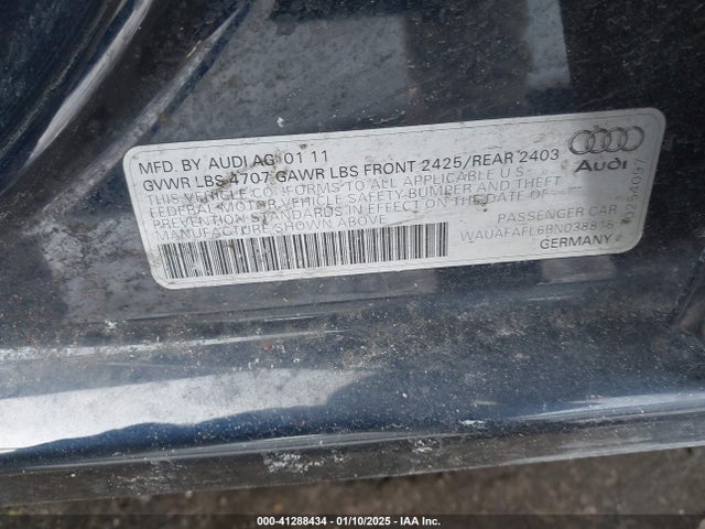 2011 AUDI A4 WAUAFAFL6BN038815 Photo 8