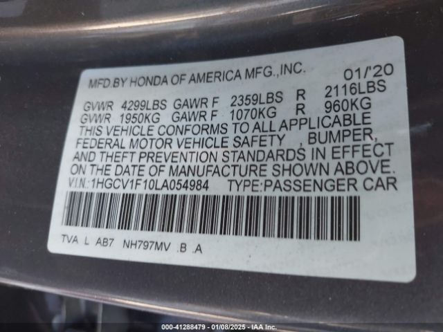 1HGCV1F10LA054984 Honda ACCORD LX