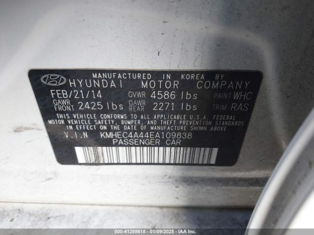 KMHEC4A44EA109838 Hyundai SONATA HYBRID
