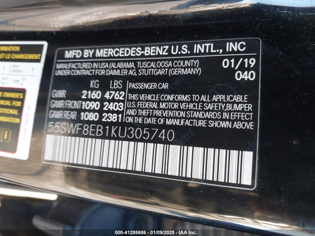 55SWF8EB1KU305740 Mercedes-Benz C 300 4matic
