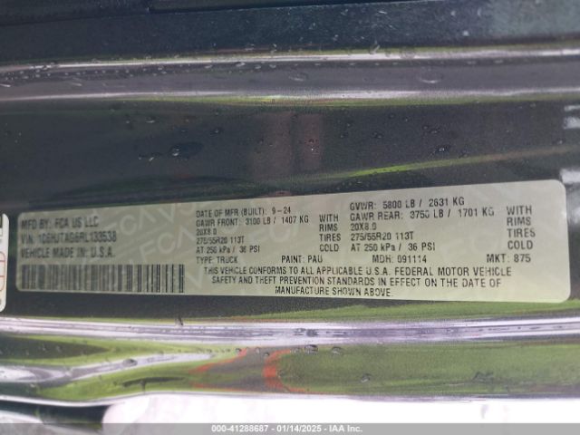 1C6HJTAG6RL133538 Jeep Gladiator Sport S