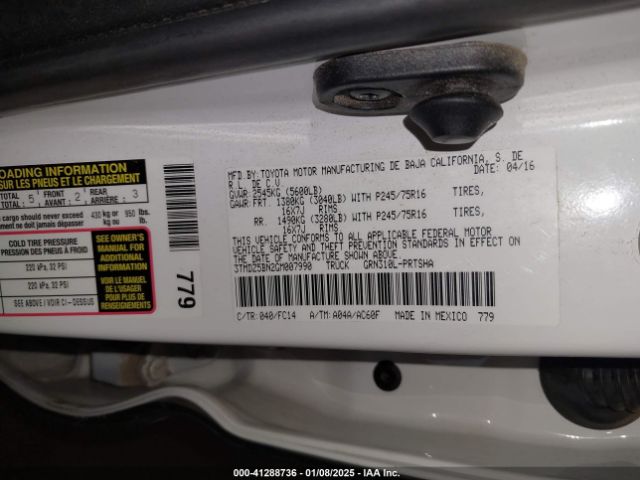 3TMDZ5BN2GM007990 Toyota Tacoma Sr5 V6