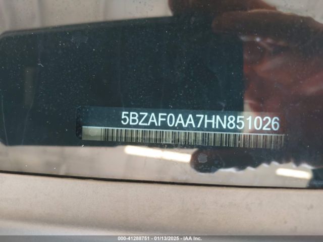 5BZAF0AA7HN851026 Nissan Nv Passenger Nv3500 Hd Sl V8