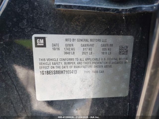 1G1BE5SM8H7169413 Chevrolet Cruze Lt Auto