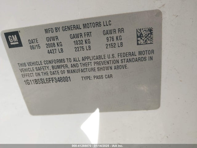 1G11B5SL6FF348001 Chevrolet MALIBU LS