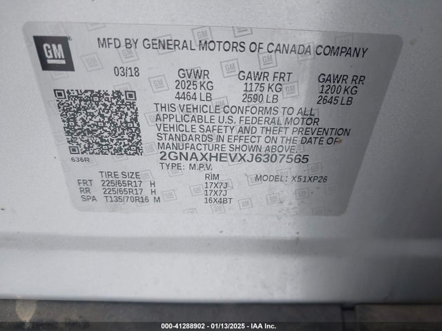 Chevrolet EQUINOX LS 2018 2GNAXHEVXJ6307565 Image 9