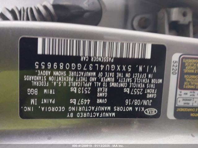 5XXGU4L37GG089655 KIA OPTIMA EX