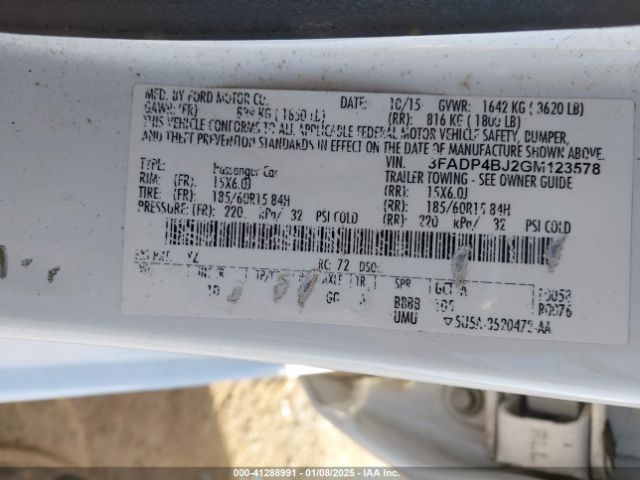 3FADP4BJ2GM123578 Ford FIESTA SE