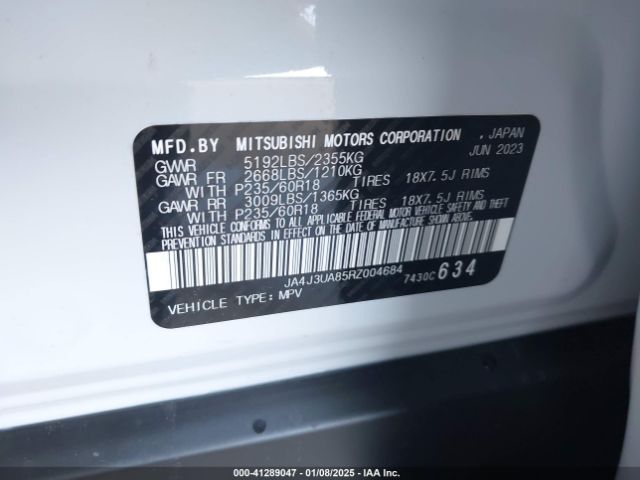 2024 MITSUBISHI OUTLANDER JA4J3UA85RZ004684 Photo 8