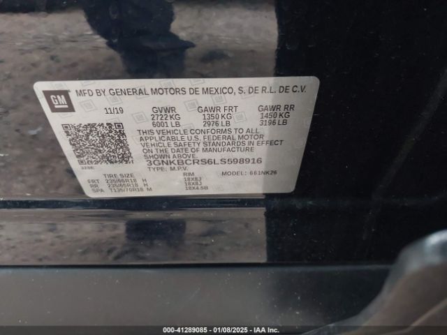 3GNKBCRS6LS598916 Chevrolet Blazer Fwd 2lt