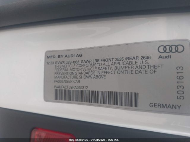 2024 AUDI A5 SPORTBACK WAUFACF59RA049312 Photo 8