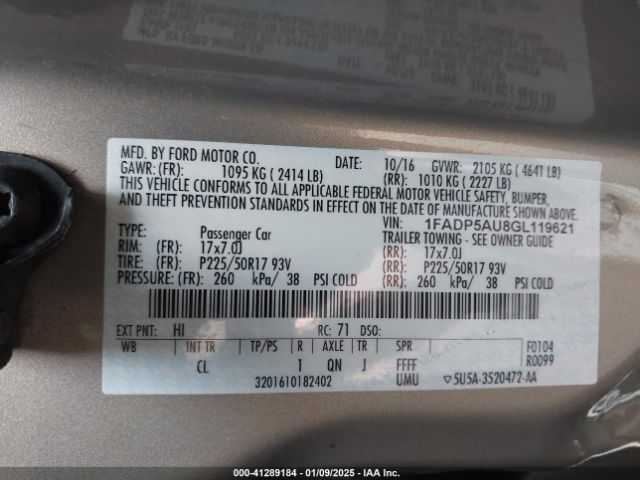1FADP5AU8GL119621 Ford C-max Hybrid Se