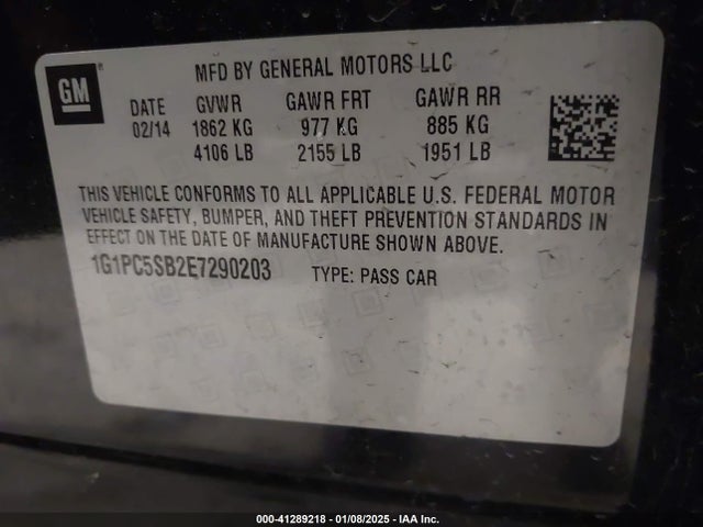 Chevrolet Cruze 1lt Auto 2014 1G1PC5SB2E7290203 Image 9