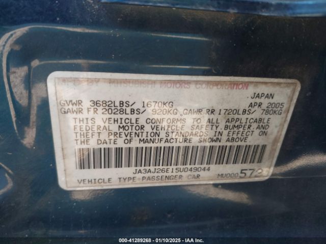2005 MITSUBISHI LANCER JA3AJ26E15U049044 Photo 8