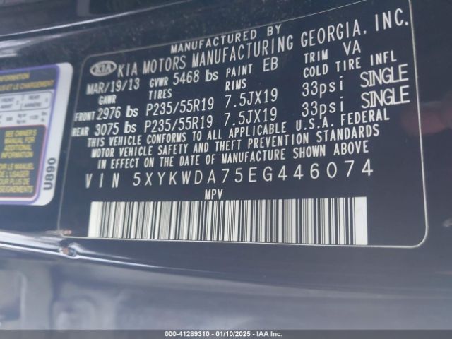 5XYKWDA75EG446074 KIA Sorento Limited V6