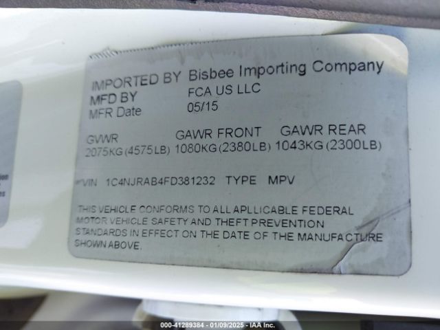 1C4NJRAB4FD381232 Jeep Patriot Sport/north