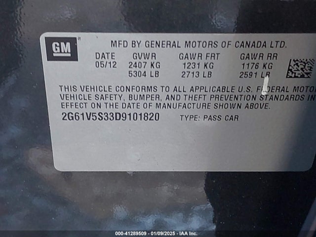 2013 CADILLAC XTS 2G61V5S33D9101820 Photo 8
