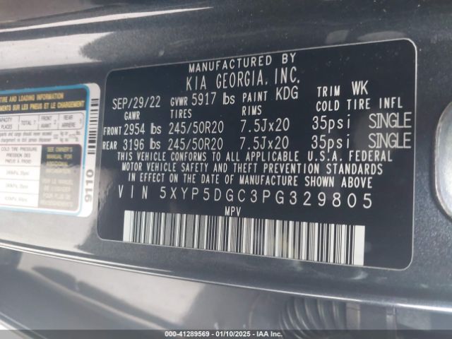 5XYP5DGC3PG329805 KIA Telluride Sx Prestige
