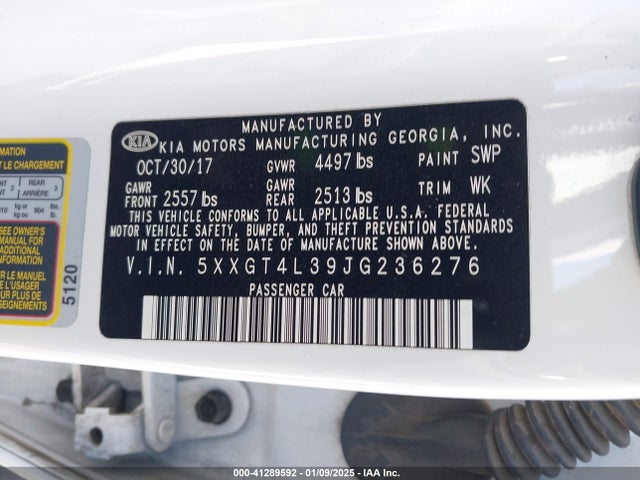 KIA Optima Lx 2018 5XXGT4L39JG236276 Image 9