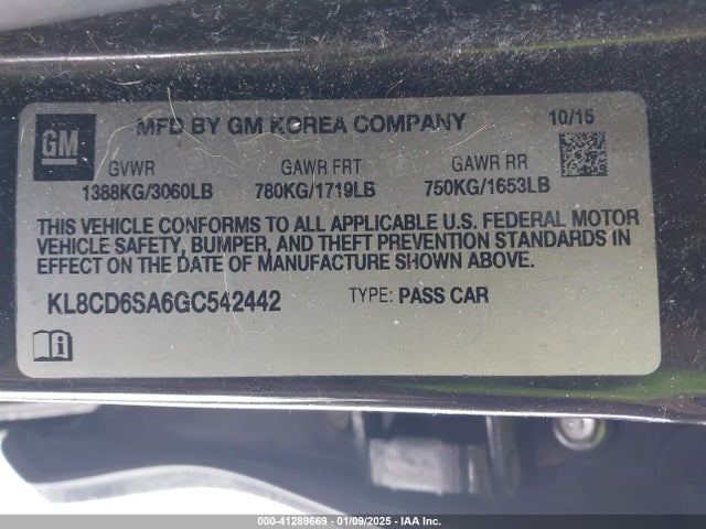 Chevrolet Spark 1lt Cvt 2016 KL8CD6SA6GC542442 Image 9