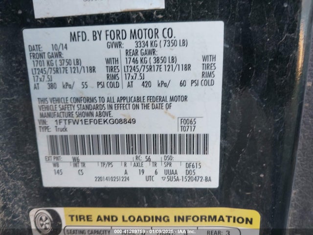 Ford F-150 Xl 2014 1FTFW1EF0EKG08849 Image 9