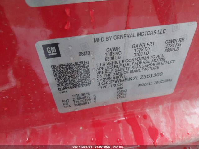 1GCPWBEK7LZ351300 Chevrolet Silverado 1500 2wd  Short Bed Custom