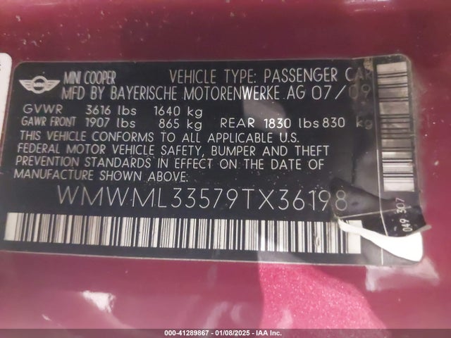2009 MINI COOPER CLUBMAN WMWML33579TX36198 Photo 8