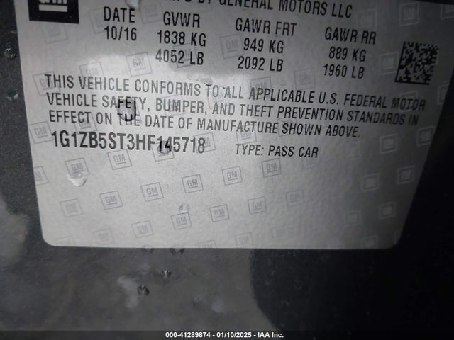 Chevrolet MALIBU LS 2017 1G1ZB5ST3HF145718 Image 9