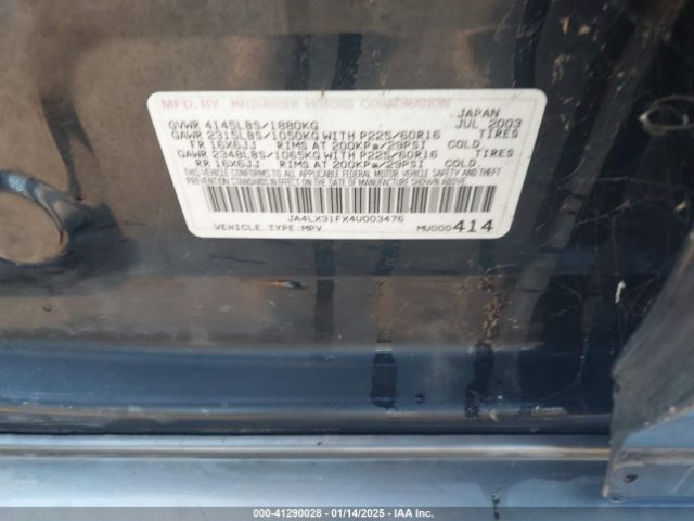 2004 MITSUBISHI OUTLANDER JA4LX31FX4U003476 Photo 8