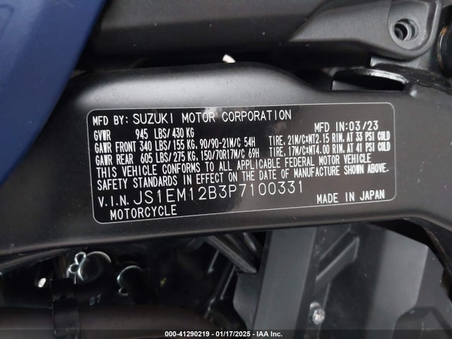 2023 SUZUKI DL800DE JS1EM12B3P7100331 Photo 9