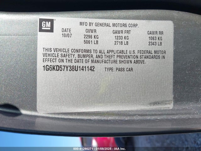 2008 CADILLAC DTS 1G6KD57Y38U141142 Photo 8