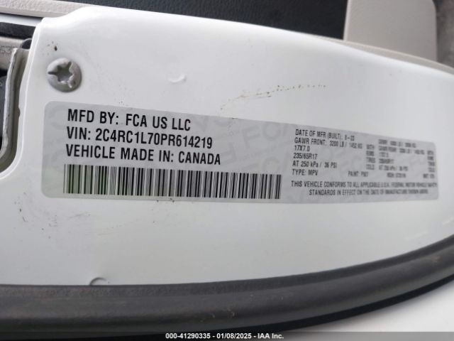 2C4RC1L70PR614219 Chrysler Pacifica Hybrid Touring L
