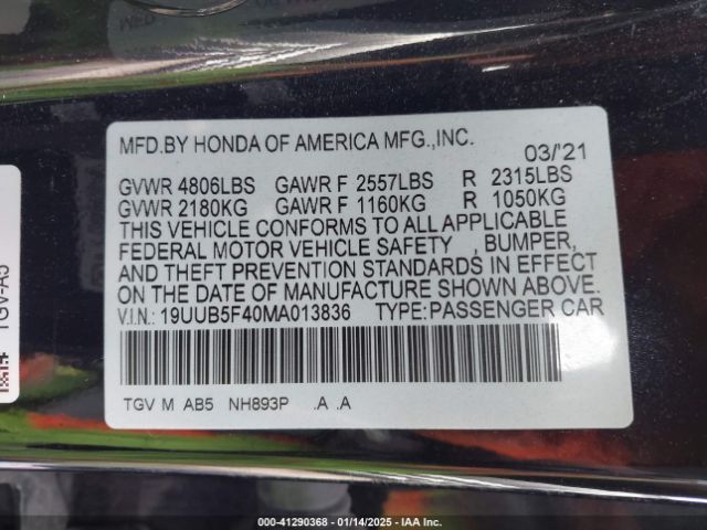 19UUB5F40MA013836 Acura Tlx Technology Package