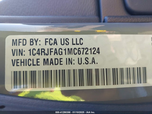 1C4RJFAG1MC672124 Jeep Grand Cherokee Laredo X 4x4
