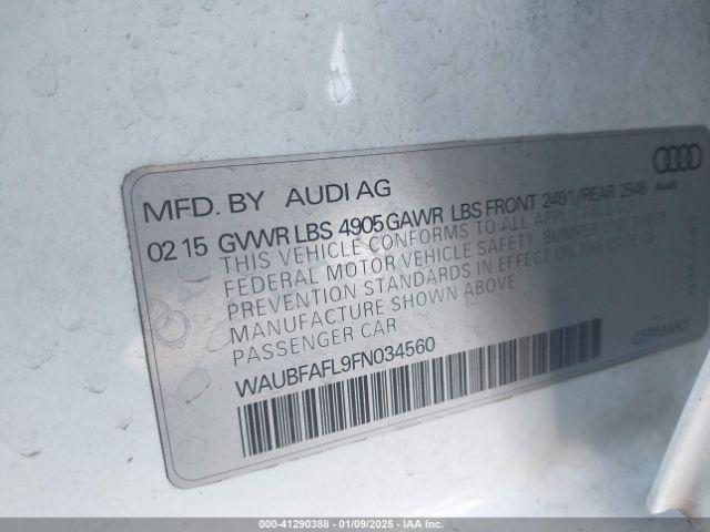 WAUBFAFL9FN034560 Audi A4 2.0t Premium