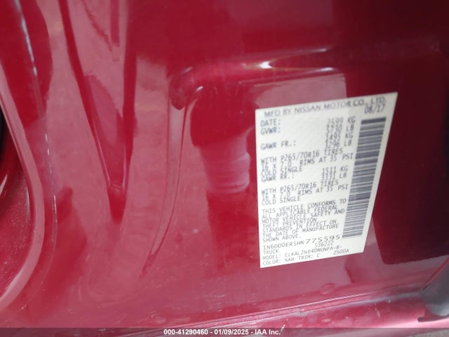 Nissan Frontier Sv 2017 1N6DD0ER5HN775595 Image 9