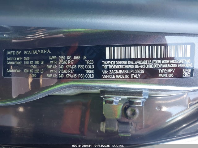 ZACNJBAB4LPL05639 Jeep Renegade Upland 4x4