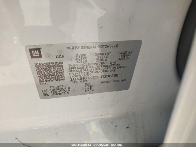 1GNSKHKC1LR202300 Chevrolet Suburban 4wd Lt