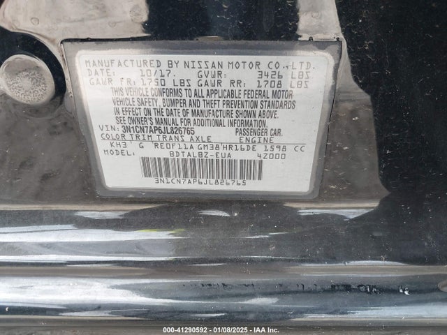 3N1CN7AP6JL826765 Nissan 2018