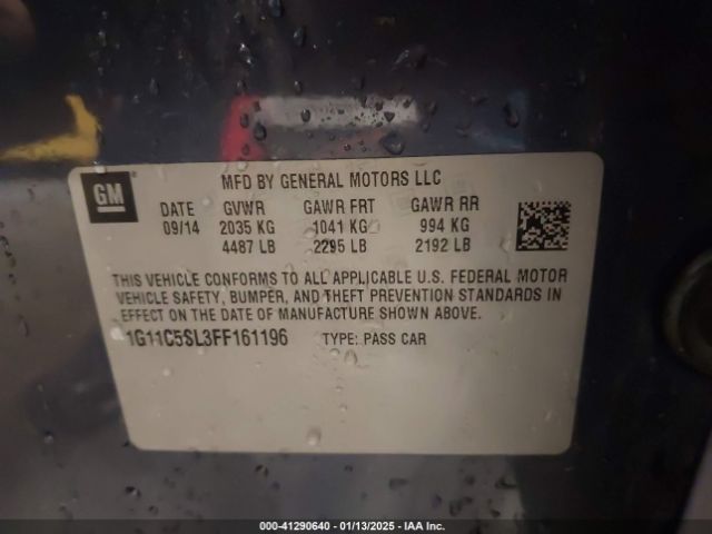 1G11C5SL3FF161196 Chevrolet MALIBU 1LT
