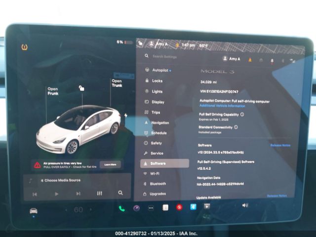 5YJ3E1EA2NF130747 Tesla Model 3 Rear-wheel Drive