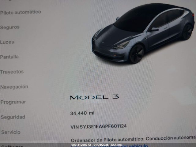 5YJ3E1EA6PF601124 Tesla Model 3 Rear-wheel Drive