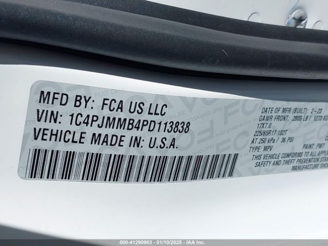 1C4PJMMB4PD113838 Jeep Cherokee Altitude Lux 4x4