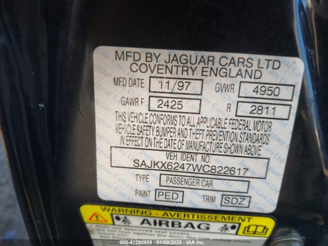 1998 JAGUAR XJ8 SAJKX6247WC822617 Photo 8