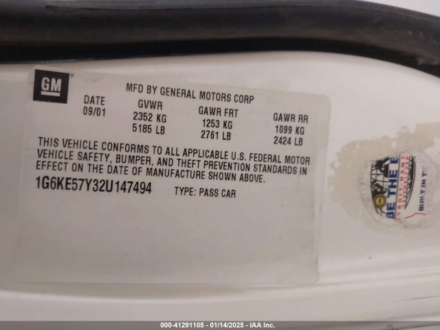 2002 CADILLAC DEVILLE 1G6KE57Y32U147494 Photo 8