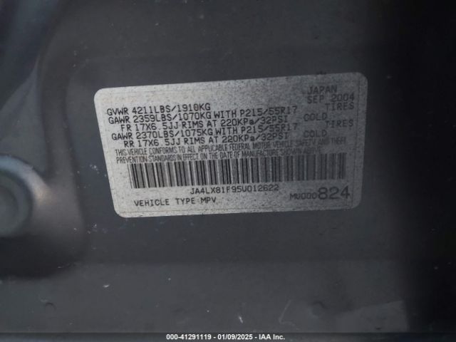 2005 MITSUBISHI OUTLANDER JA4LX81F95U012622 Photo 8