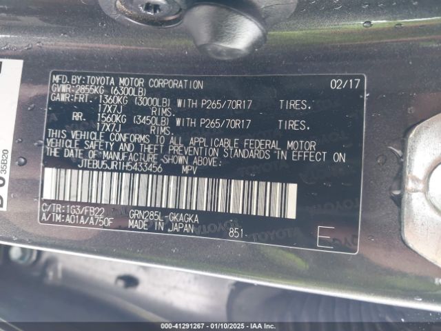 JTEBU5JR1H5433456 Toyota 4RUNNER SR5