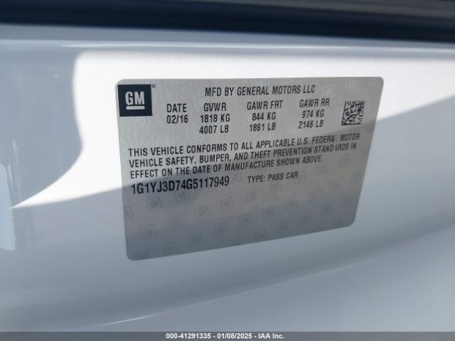 1G1YJ3D74G5117949 Chevrolet Corvette Stingray Z51