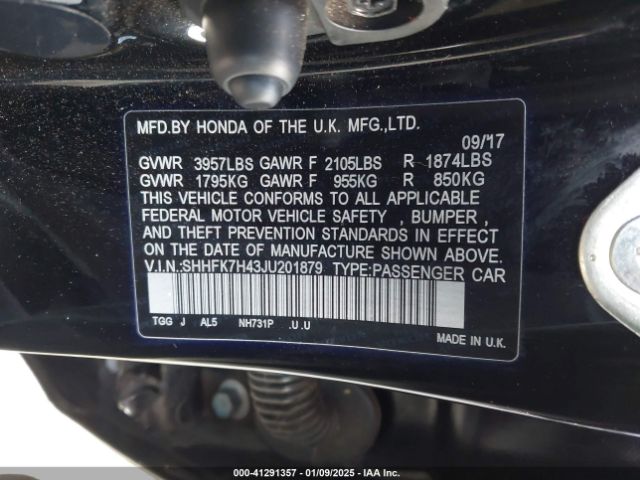 SHHFK7H43JU201879 Honda l15ba