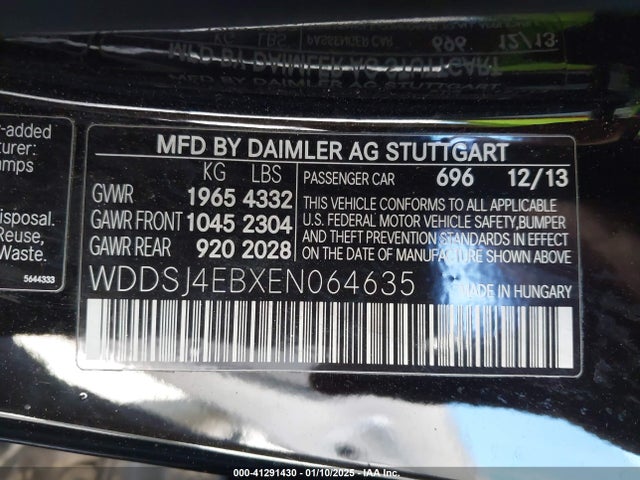 WDDSJ4EBXEN064635 Mercedes-Benz CLA 250